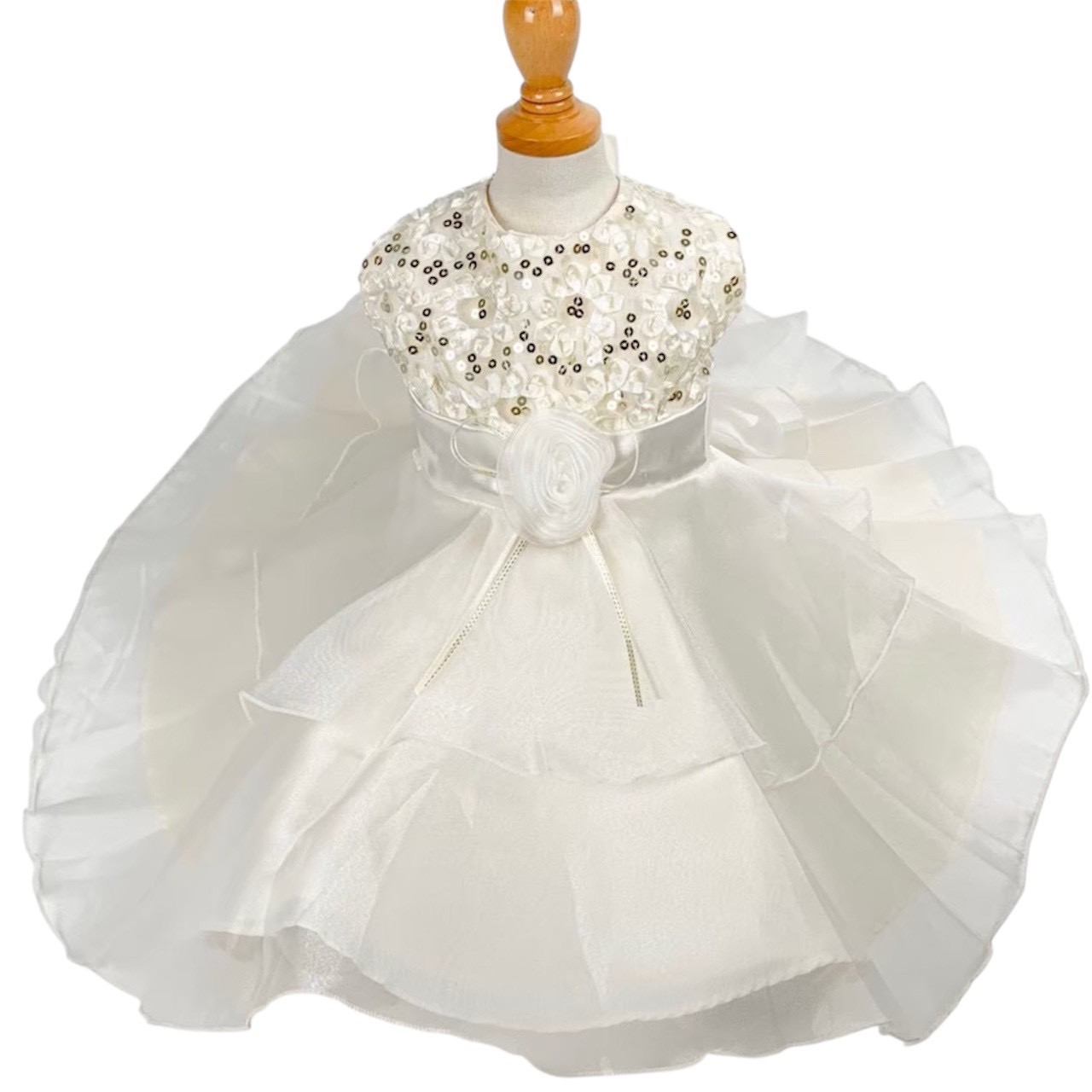 ホワイトフラワーローズドレス