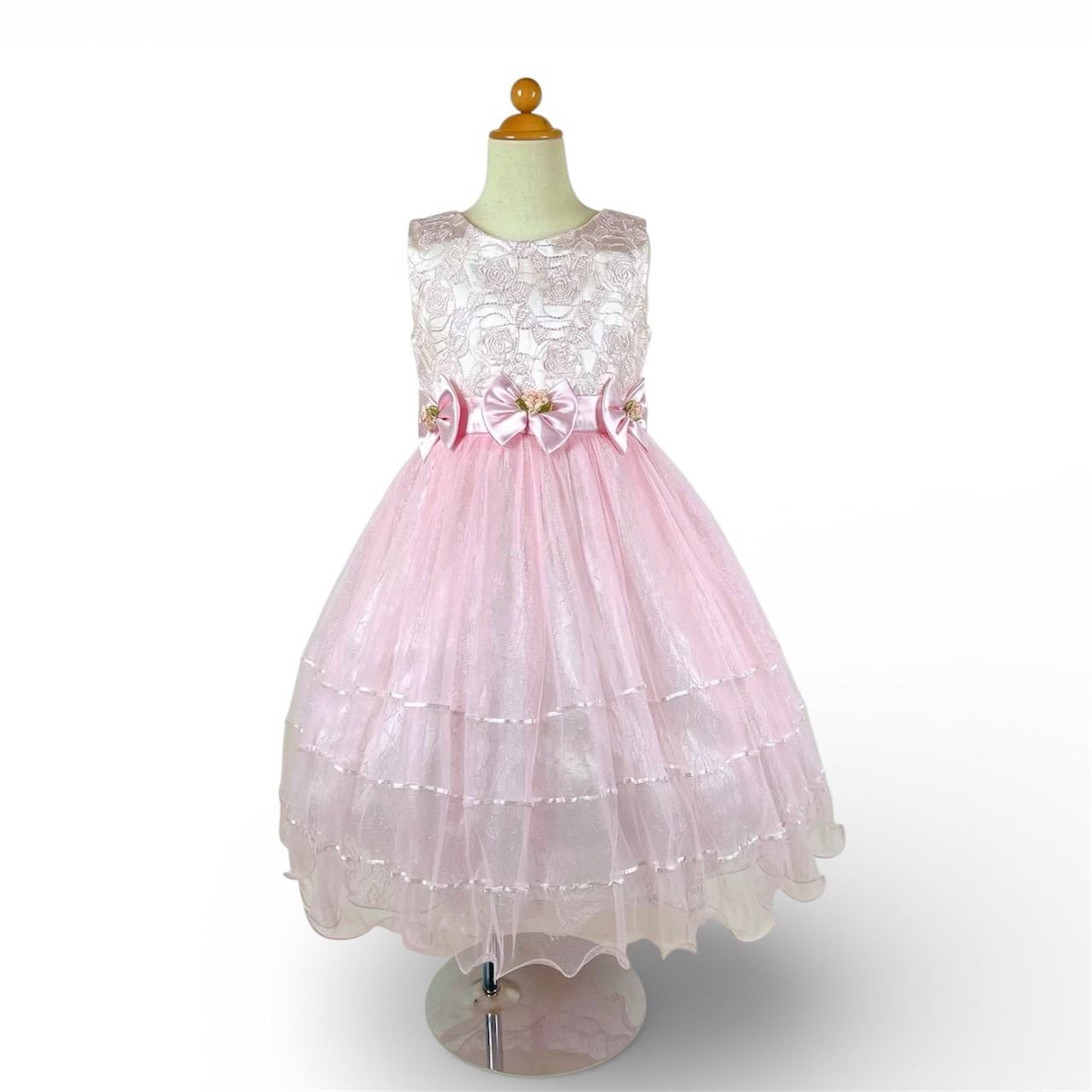 ピンク薔薇オーガンジードレス