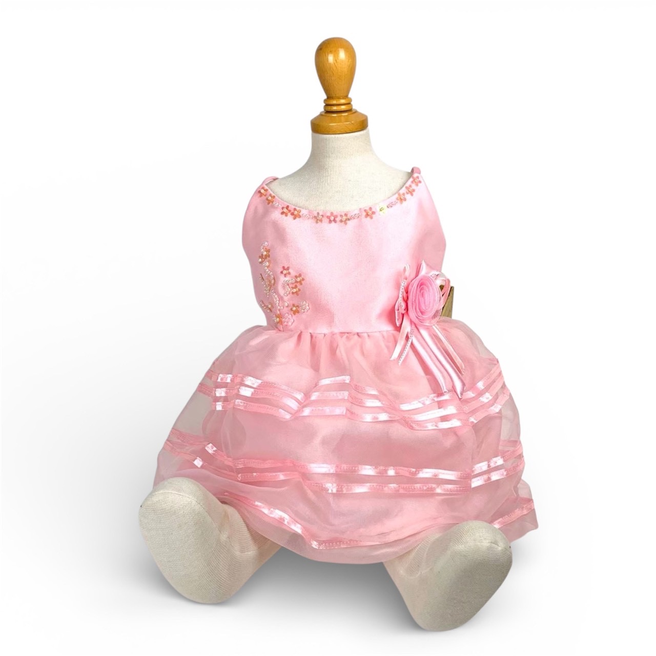 ピンクスパンコール付ベビードレス