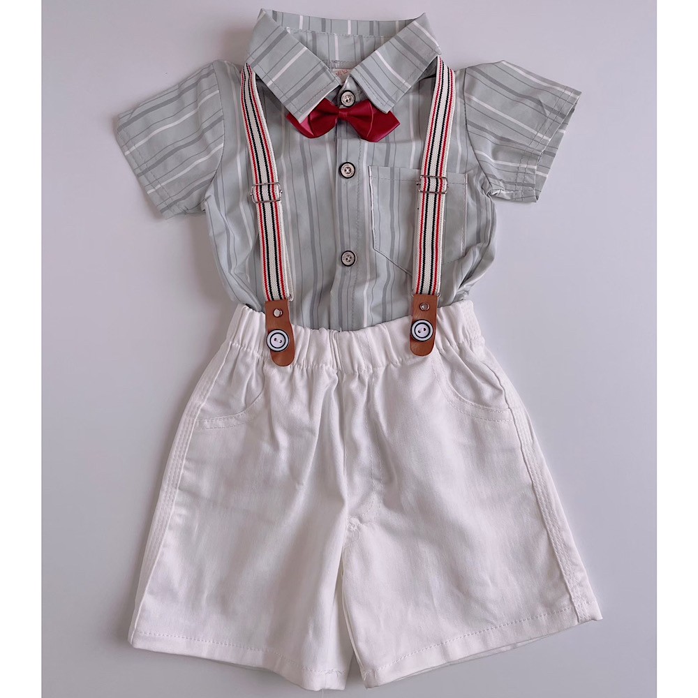 サスペンダー付きカジュアルフォーマルセット　グリーン