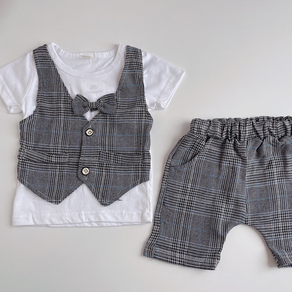 グレンチェックカジュアルフォーマルセット