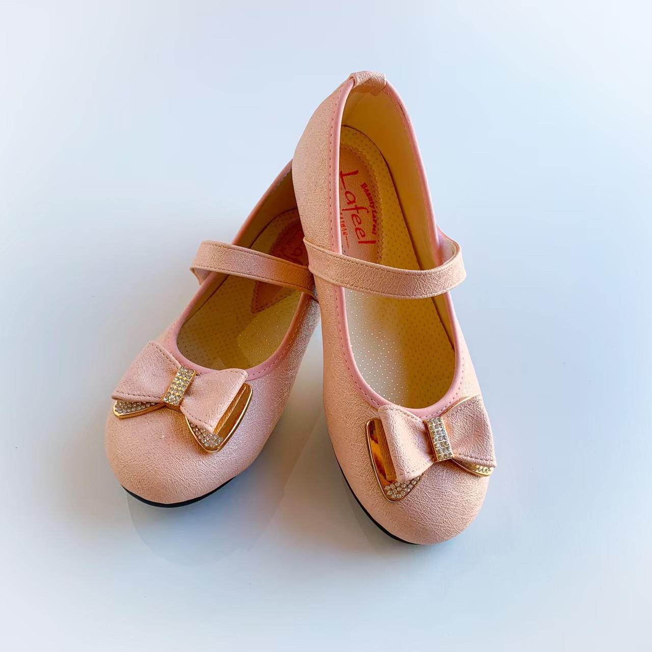 キラキラリボンパンプス　ピンク