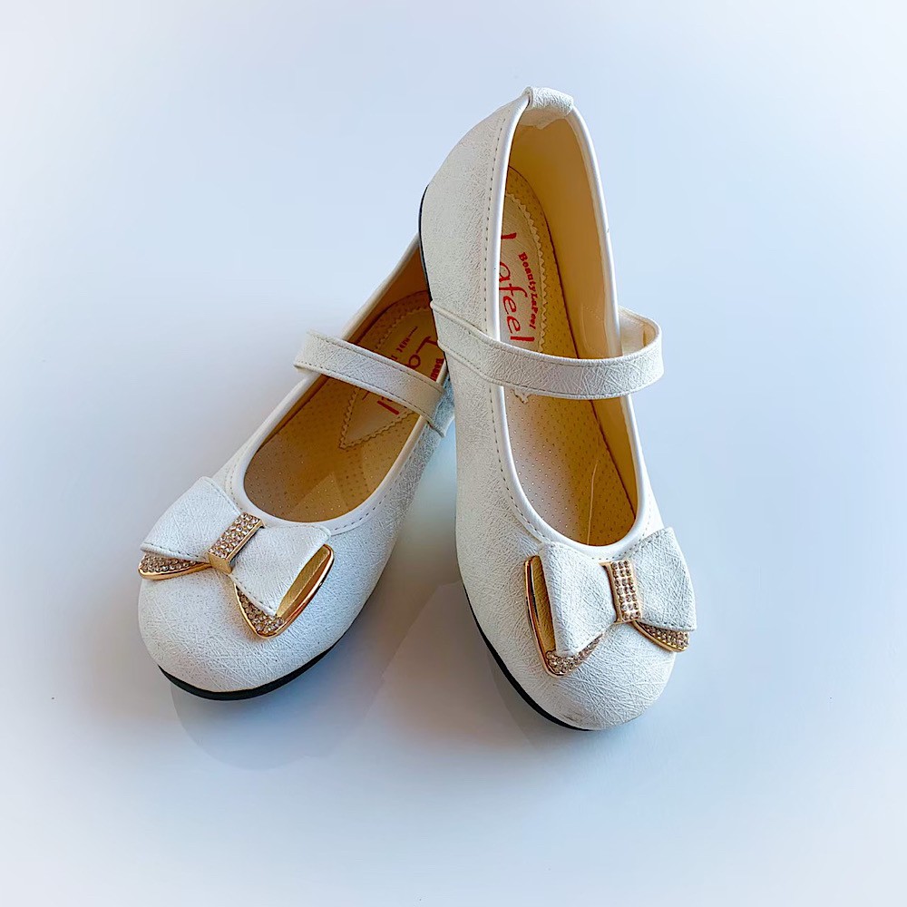 キラキラリボンパンプス　ホワイト