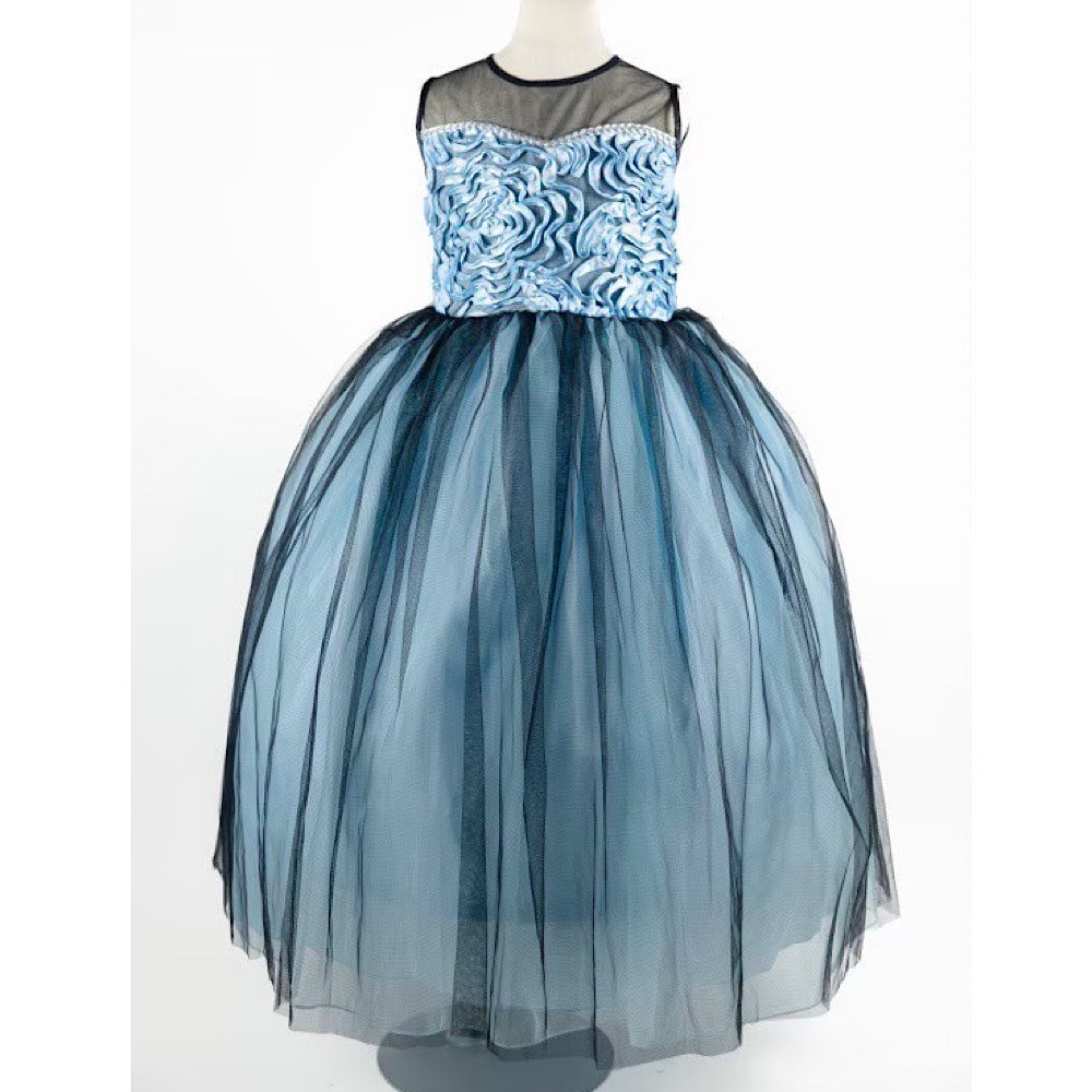 ブルー×ブラックチュールドレス