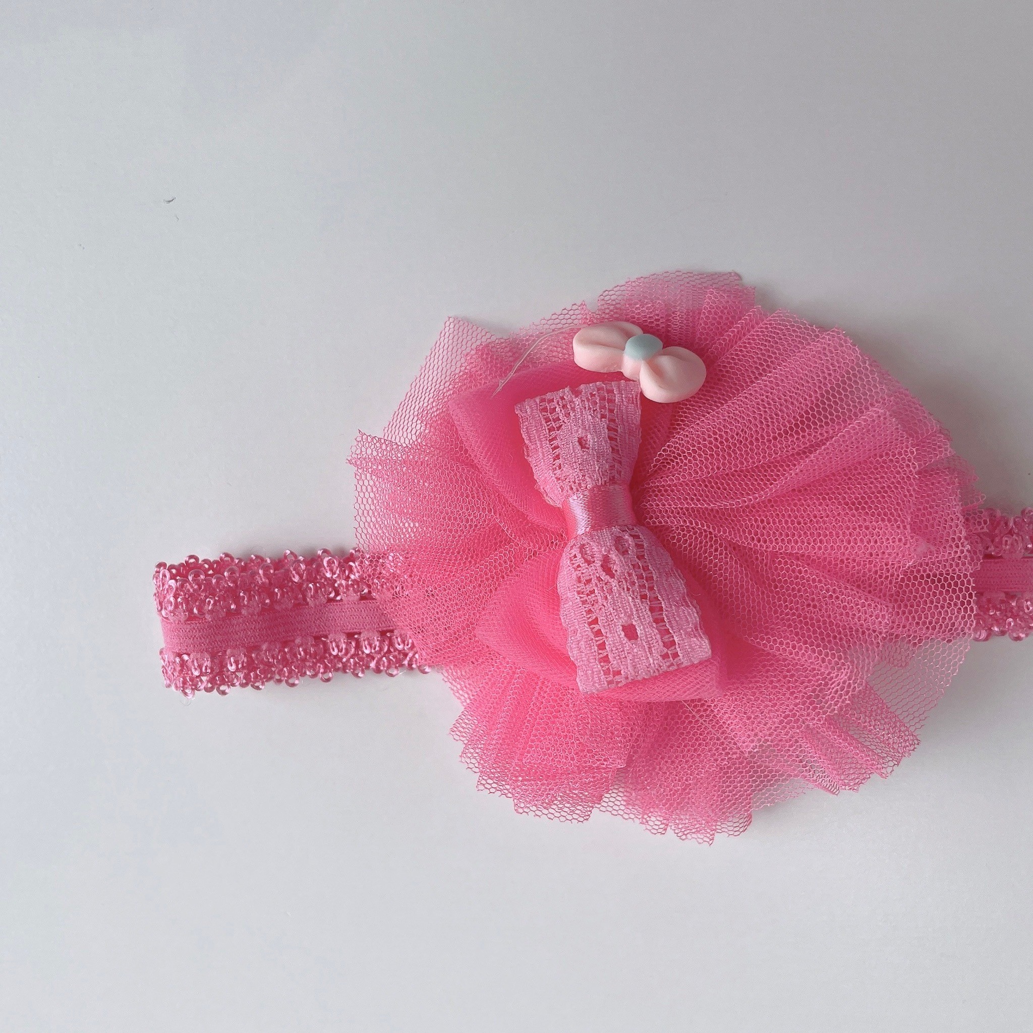 ビビットピンクリボンヘアバンド