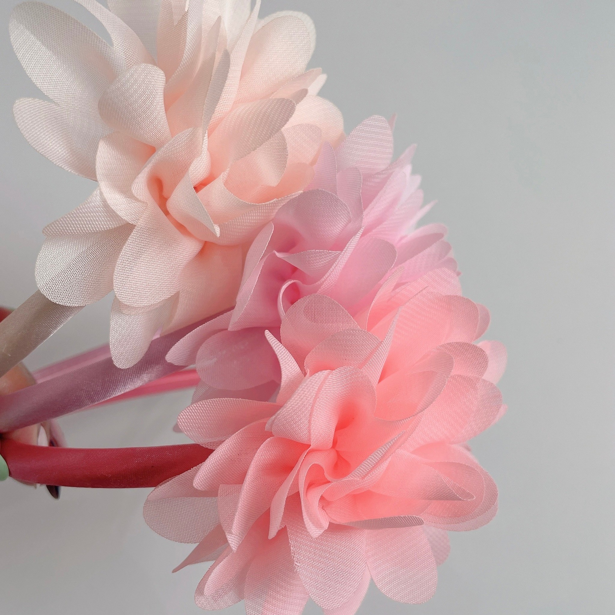 フラワーカチューシャ　ピンク