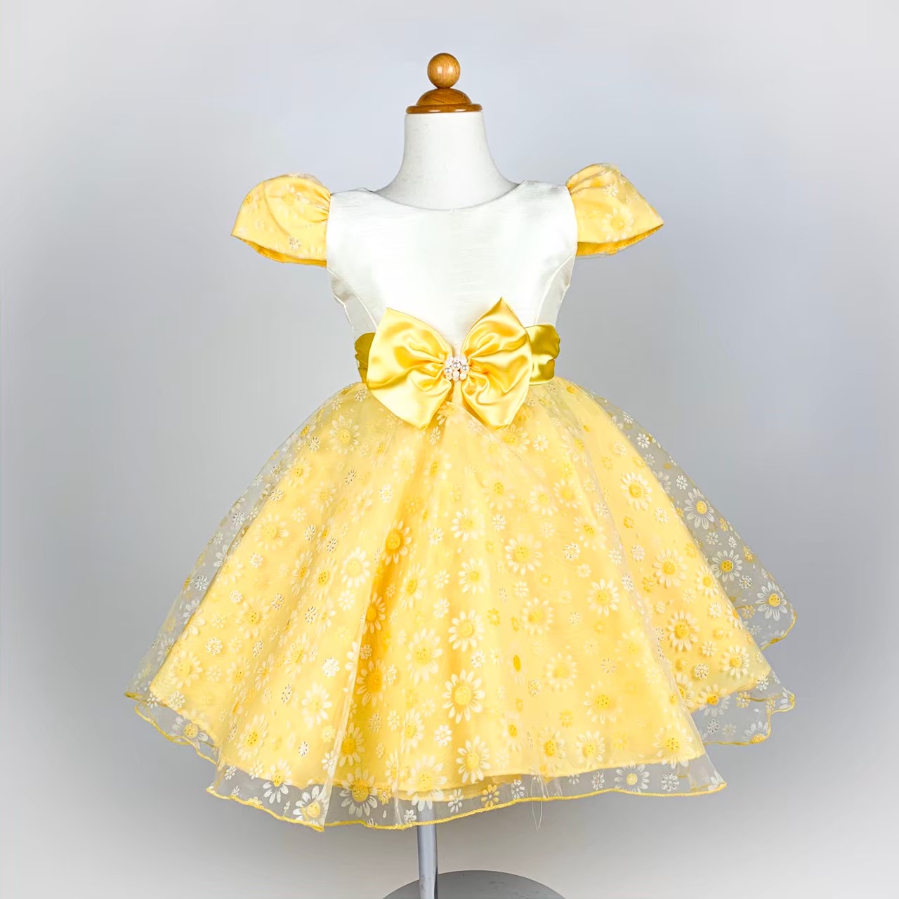 パールリボンサンフラワードレス(袖あり)