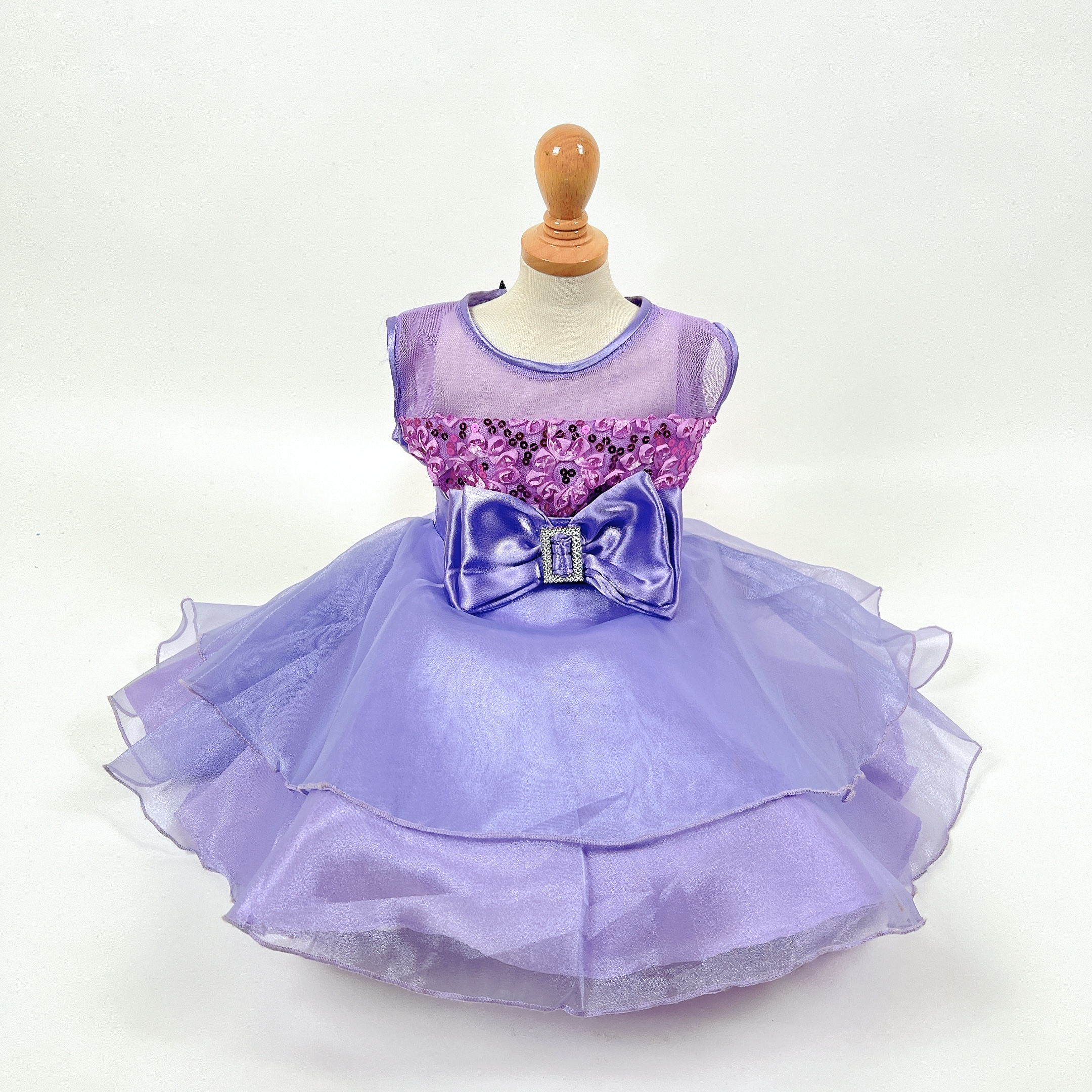 スパンコールベビーリボンドレス