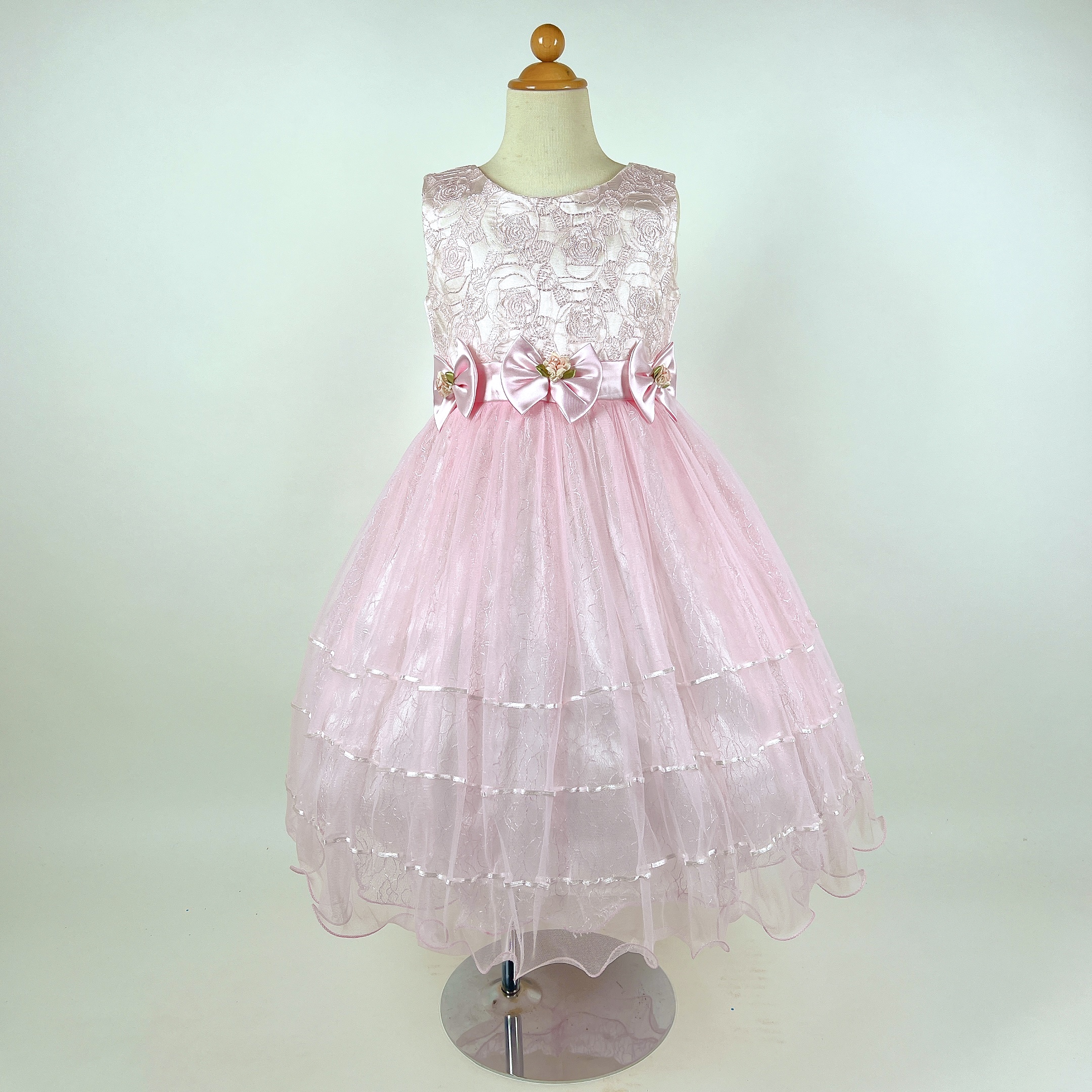 ピンク薔薇オーガンジードレス